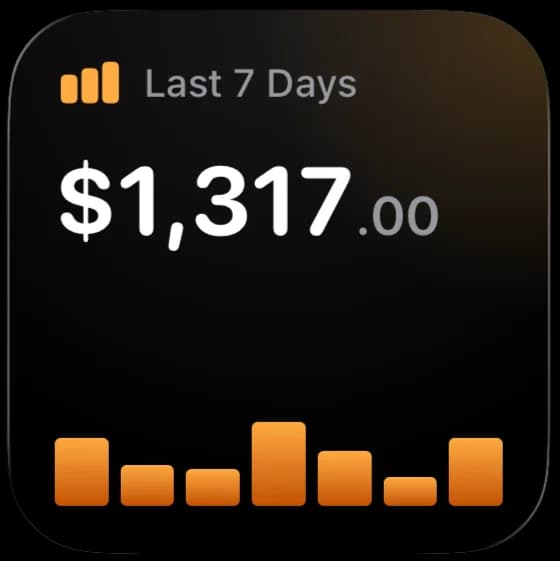 Small widget: last 7 days chart